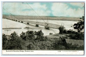 1911 Keokuk & Hamilton Bridge Keokuk Iowa IA Antique Posted Postcard