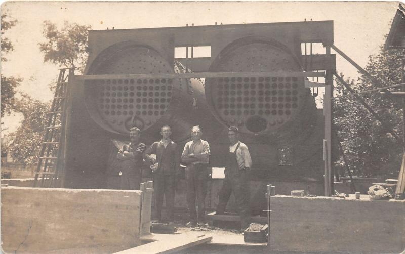 F9/ Occupational Real Photo RPPC Postcard c1910 Pipe Crew Workers 2