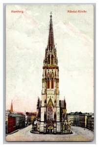 Postcard Germany Nikolai-Kirche Nikolai Church Hamburg 