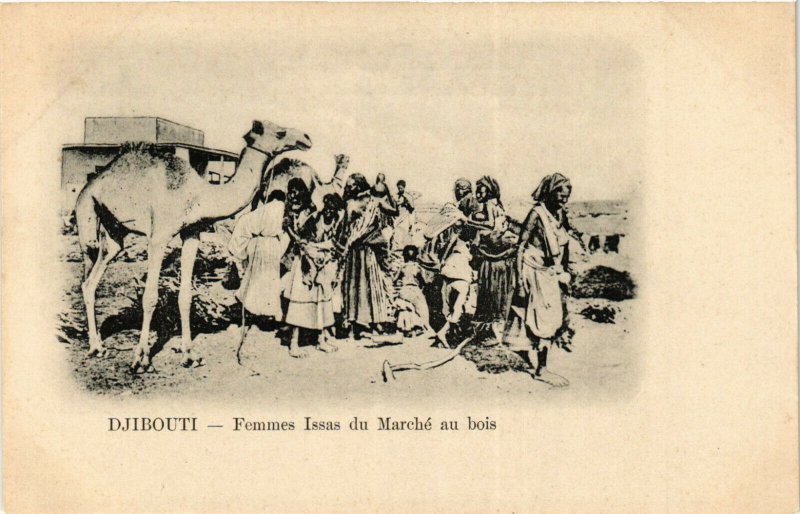 PC CPA DJIBOUTI / SOMALIA, FEMMES ISSAS DU MARCHÉ AU BOIS, Postcard (b13972)