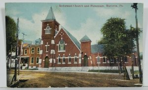 Marietta Pa Reformed Church and Parsonage c1910 Postcard N5