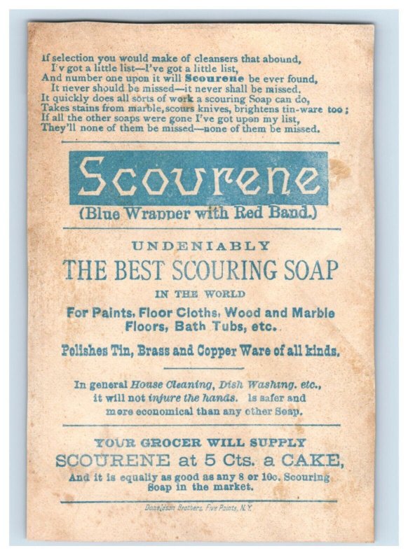 1880s Koko Fine Groceries Scourene Soap Asian Man #3 Fab! F136