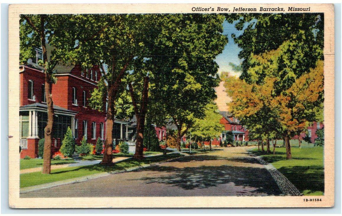 JEFFERSON BARRACKS, MO Street Scene OFFICER'S ROW 1940s Military Linen