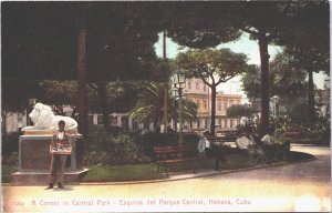 Cuba A Corner In Central Park Havana Vintage Postcard 03.61