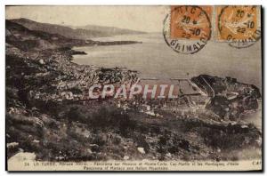 Old Postcard La Turbie Altitude Panorama of Monaco and Monte Carlo