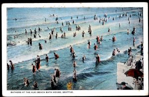Washington SEATTLE Bathers at the Alki Beach Bath House - WB
