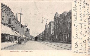 J43/ Aurora Illinois Postcard c1910 Broadway Stores Wagon 260