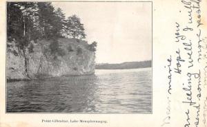 Lake Memphremagog Canada Point Gibraltar Waterfront Antique Postcard K77654