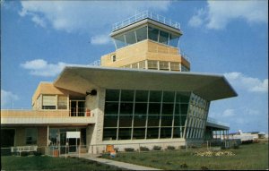 Moline Illinois IL Municipal Airport Modern Architecture Chrome Vintage Postcard