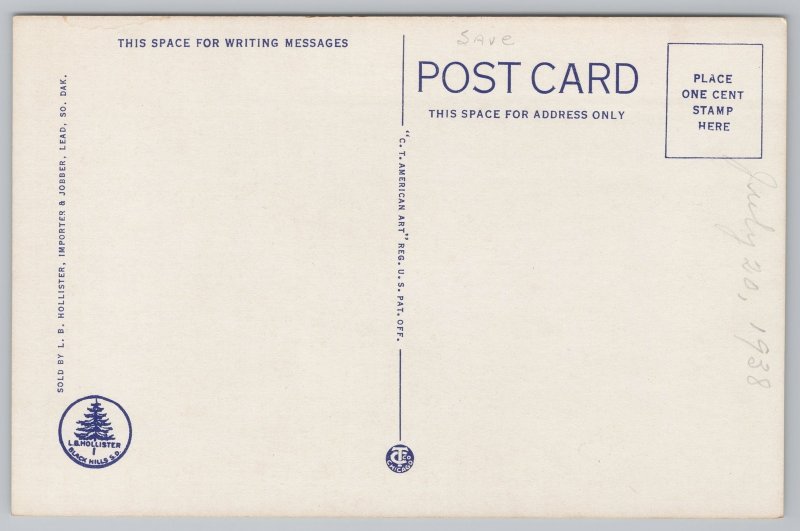 Linen~Badlands South Dakota~Cedar Pass~Vampire Valley~Vintage Postcard