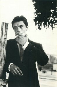 Alain Delon cigarette movie scene postcard