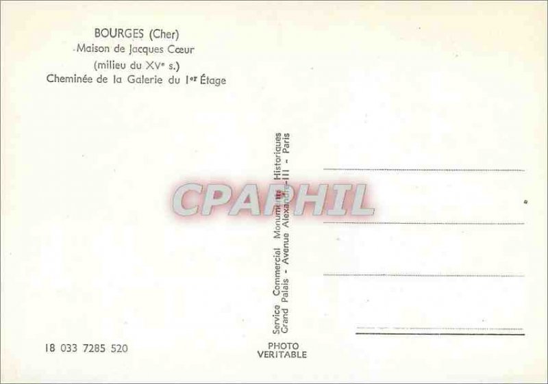 Modern Postcard Bourges Cher Jacques Coeur House Chimney middle of the Galler...