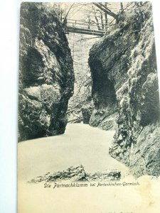 Vintage Postcard Die Partnachklamm bei Partenkirchen Garmish Bridge Germany