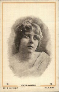 Selig Films Actress Edith Johnson WOVEN IN SILK Novelty c1915 Postcard