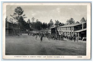 1918 Afternoon Sports Scene In Company Street Camp Jackson Columbia SC Postcard