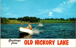 Greetings From Old Hickory Lake Tennessee TN Boating Postcard UNP VTG Unused