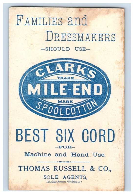1880s Clark's Mile-End Spool Cotton Winter Children Sledding P158