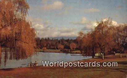 Lost Lagoon in the Fall Vancouver British Columbia, Canada Writing On Back 