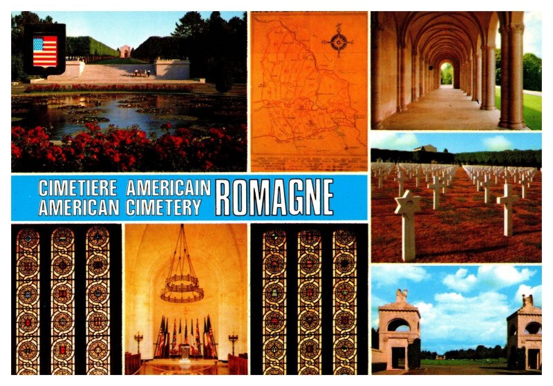 Postcard France Romagne - American Cemetery multiview