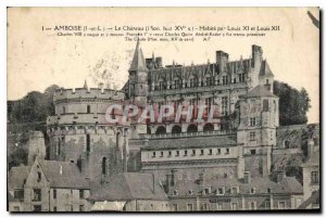 Postcard Old Amboise Chateau Skilled pa Louis XI and Louis XII