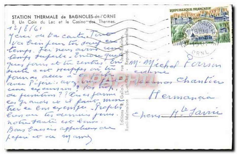 Postcard Modern Spa De Bagnoles De L & # 39Orne Un Coin Du Lac Casino And Des...