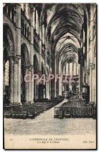 Old Postcard Organ Cathedral of Chartres The nave and chancel