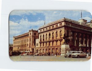 Postcard Banco De Mexico Y Junto el Edificio de Correos Mexico City Mexico