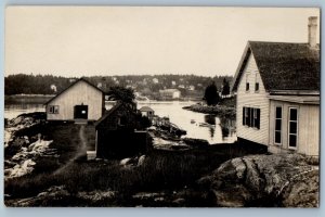 c1920's View Of Damariscotta River Damariscotta Maine ME RPPC Photo Postcard
