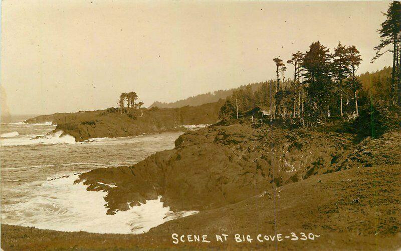 Big Cove Scene C-1910 Newport Oregon Postcard Sasman 3375