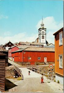 Roros Norway Parti fra Bergstaden c1975 Vintage Postcard D94