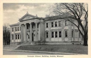 CARNEGIE LIBRARY BUILDING SEDALIA MISSOURI POSTCARD (c. 1930s)