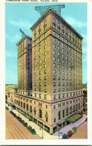 Vtg Postcard 1940s Commodore Perry Hotel Toledo, Ohio - Tichnor Unused