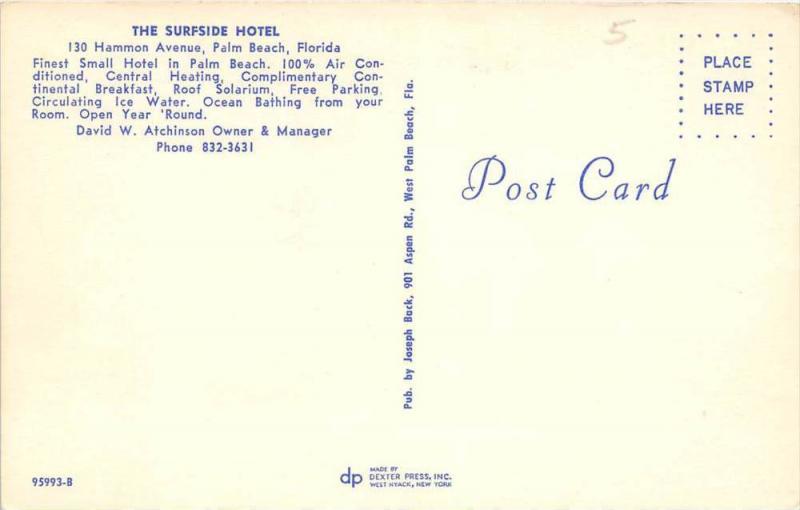 Florida Palm Beach The Surfside Hotel  Motel