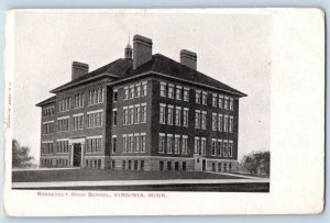 Virginia Minnesota Postcard Roosevelt High School Building Exterior 1905 Antique