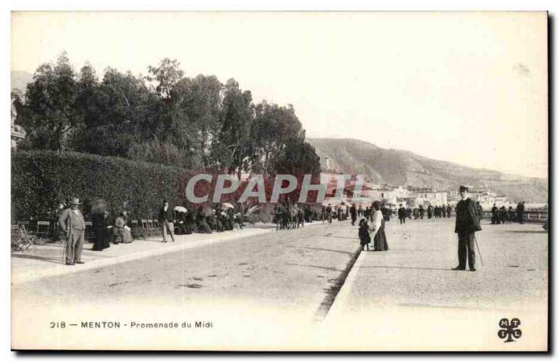 Menton - Promenade du Midi - Old Postcard