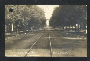 RPPC BELLEFONTAINE OHIO NORTH MAIN STREET SCENE VINTAGE REAL PHOTO POSTCARD