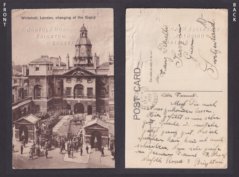 Vintage Postcard England London Whitehall Changing of the Guard