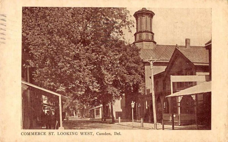 Camden Delaware Commerce Street Looking West Vintage Postcard AA6427