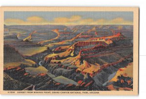 Arizona AZ Postcard 1930-1950 Grand Canyon National Park Sunset Mohave Point