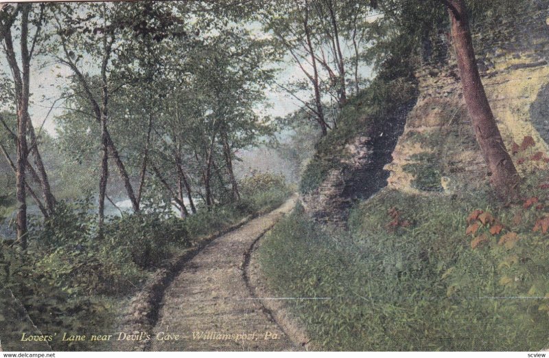 WILLIAMSPORT, Pennsylvania, PU-1912; Lovers' Lane Near Devil's Cave