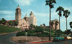 Corpus Christi Cathedral Modern Office Building & Hotels Vintage Postcard 1968