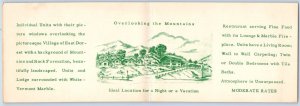 c1910 Dorset Vermont VT Postcard Marbledge Motor Inn Restaurant  Map Fold Out