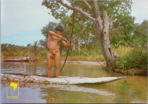 Kamayura Tribe Brasil Brazil Man Fishing at Ipavu Lagoon Unused Postcard F20