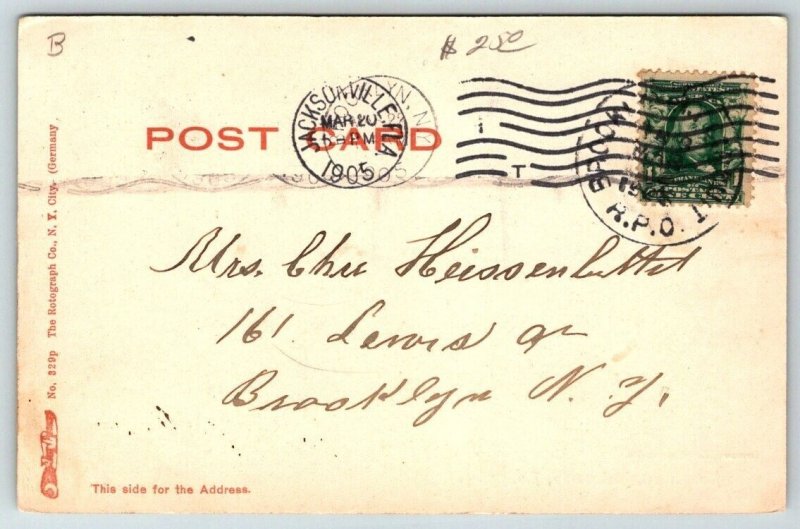 Jacksonville  Florida   Main Street  Postcard