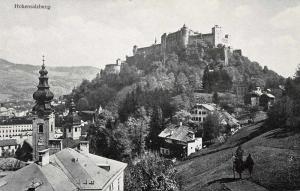 Salzburg Austria Hohensalzburg Birds Eye View Antique Postcard J66411