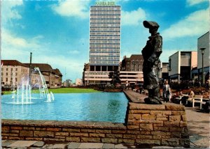 VINTAGE CONTINENTAL SIZE POSTCARD DORTMUND PLAZA GERMANY 1975