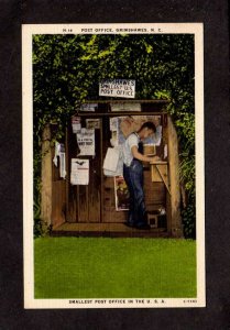 NC Smallest US Post Office in US, Grimshawes North Carolina Postcard