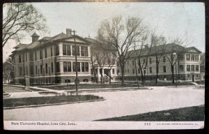 Vintage Postcard 1901-1907 State University Hospital, Iowa City, Iowa (IA)