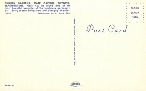 Vintage Postcard Sunken Gardens State Capitol Olympia Washington WA