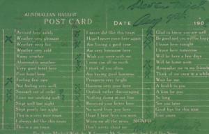 Humour Australian Ballot Post Card 1908